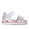 sandalias Pablosky con doble velcro y flor delantera en dos tonos