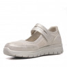 Zapatillas Amarpies beige con tira superior atado con velcro