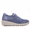 Sabatilles falca Querol blaus amb cordons i teixit lateral