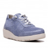 Zapatillas cuña Querol azules con cordones y tejido lateral