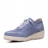 Zapatillas cuña Querol azules con cordones y tejido lateral