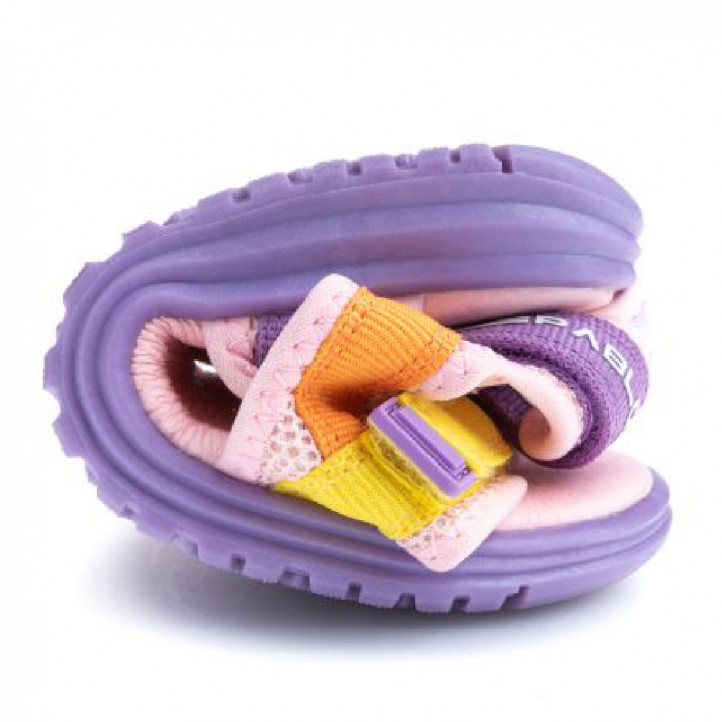 sandalias Pablosky con doble velcro en tonos rosa, lila, amarillo y naranja - Querol online