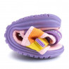 sandalias Pablosky con doble velcro en tonos rosa, lila, amarillo y naranja