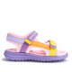 sandàlies Pablosky amb doble velcro en tons rosa, lila, groc i taronja - Querol online