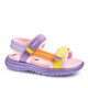 sandàlies Pablosky amb doble velcro en tons rosa, lila, groc i taronja - Querol online