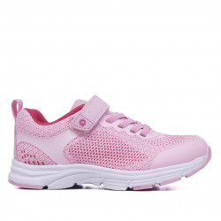 Zapatillas deporte QUETS! rosas con cordones elásticos y velcro - Querol online