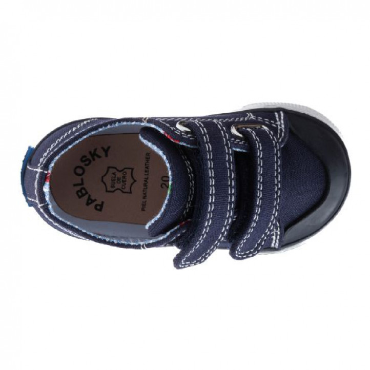 Zapatillas lona Pablosky con doble velcro y puntera de goma - Querol online