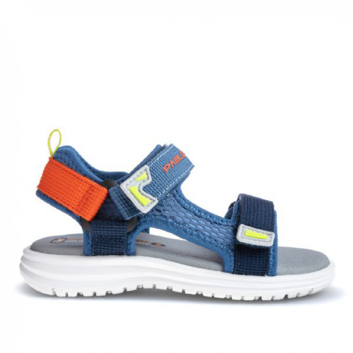 sandalias Pablosky cierre con velcro en tonos azules y naranjas - Querol online