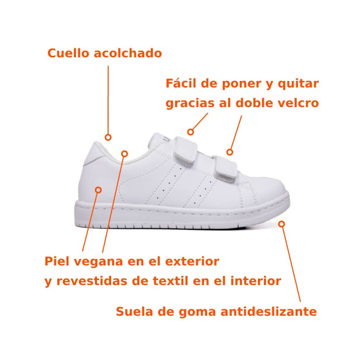 Sabatilles esport QUETS! blanques amb doble velcro - Querol online