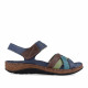 Sandalias planas Walk & Fly azules de piel con tiras de colores y cierre de velcro - Querol online