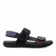 Sandàlies Walk & Fly negres de pell amb tons blaus i ploms - Querol online