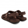 Sandalias Walk & Fly marrones de piel con velcro