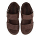 Sandalias Walk & Fly marrones de piel con velcro - Querol online