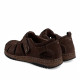 Sandalias Walk & Fly marrones de piel estilo cangrejera con velcro - Querol online