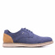 Zapatos sport Owel darwin azules con cordones encerados - Querol online