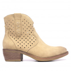 Botines Owel newcastle taupe con caña perforada - Querol online