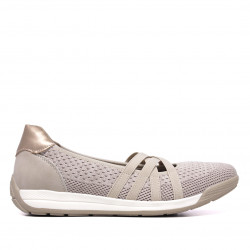 Bailarinas Owel brisbane beige con trasera metalizada y tiras elásticas - Querol online