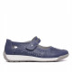 Zapatos planos Owel geelong azules con velcro y piel vegana - Querol online