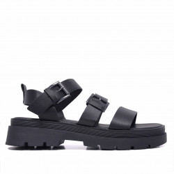 Sandalias Owel noosa negras con suelta truck, tiras y doble hebilla - Querol online
