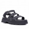 Sandalias Owel noosa negras con suelta truck, tiras y doble hebilla