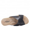 Sandàlies planes You Too negres sintètiques amb bandes creuades