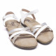 Sandalias planas You Too blancas con tiras cruzadas - Querol online