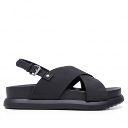 Sandàlies Owel freemantle negres de bandes amples creuades - Querol online