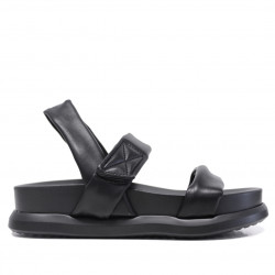 Sandàlies Owel portsea negres amb tires o bandes embuatades agafades pel turmell - Querol online