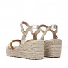 Sandalias cuña Owel de piso de esparto maroubra metalizadas tricolor