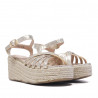 Sandàlies falca Owel de pis d'espart napier daurades