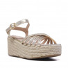 Sandalias cuña Owel de piso de esparto napier doradas