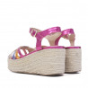 Sandalias cuña Owel de piso de esparto napier rosas