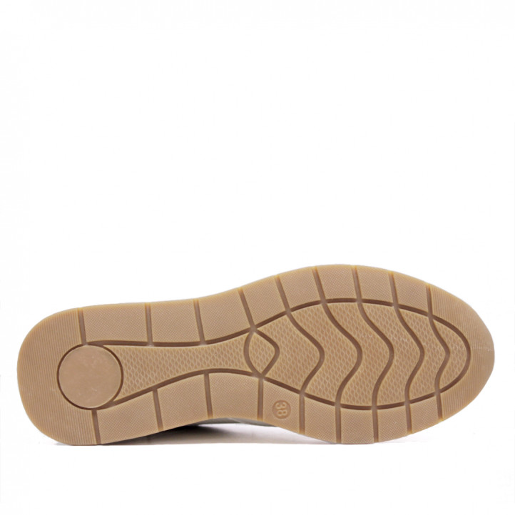 Zapatillas cuña Owel palm blancas con detalle trasero metalizado - Querol online