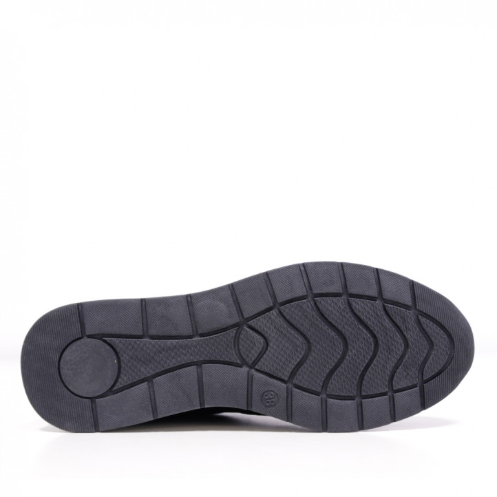 Zapatillas cuña Owel palm negras con detalle trasero brillante - Querol online
