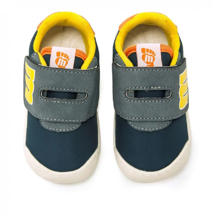 Zapatillas deporte MustangKids free azul marino y amarillas respetuosas - Querol online