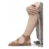 Sandalias planas Redlove marta marrones con bandas cruzadas negras