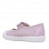 Zapatillas lona QUETS! rosas con brillibrilli tipo merceditas