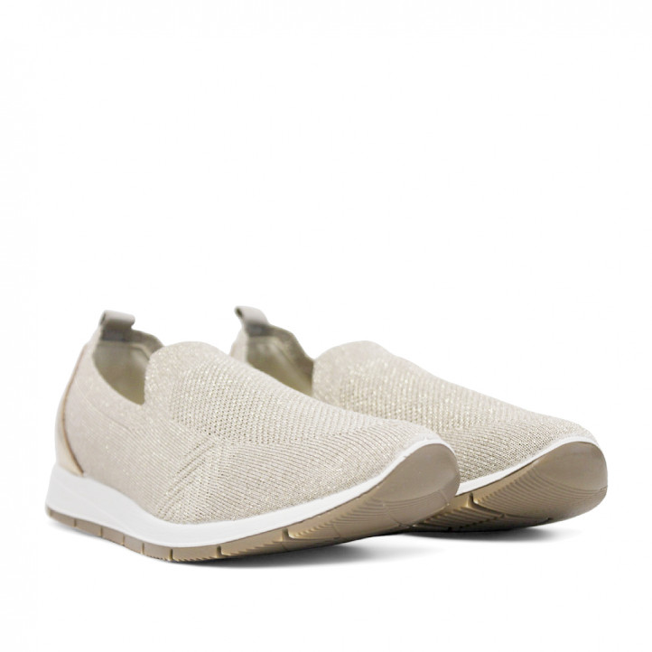 Zapatillas Imac beige sin cordones alto confort - Querol online