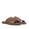 Sandalias planas Redlove Lucía marrones de piel con bandas anchas cruzadas