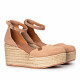 Zapatos cuña Popa CANTALAR SERRAJE BEIGE - Querol online