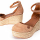 Zapatos cuña Popa CANTALAR SERRAJE BEIGE - Querol online