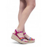 Sandalias cuña Owel de piso de esparto napier rosas