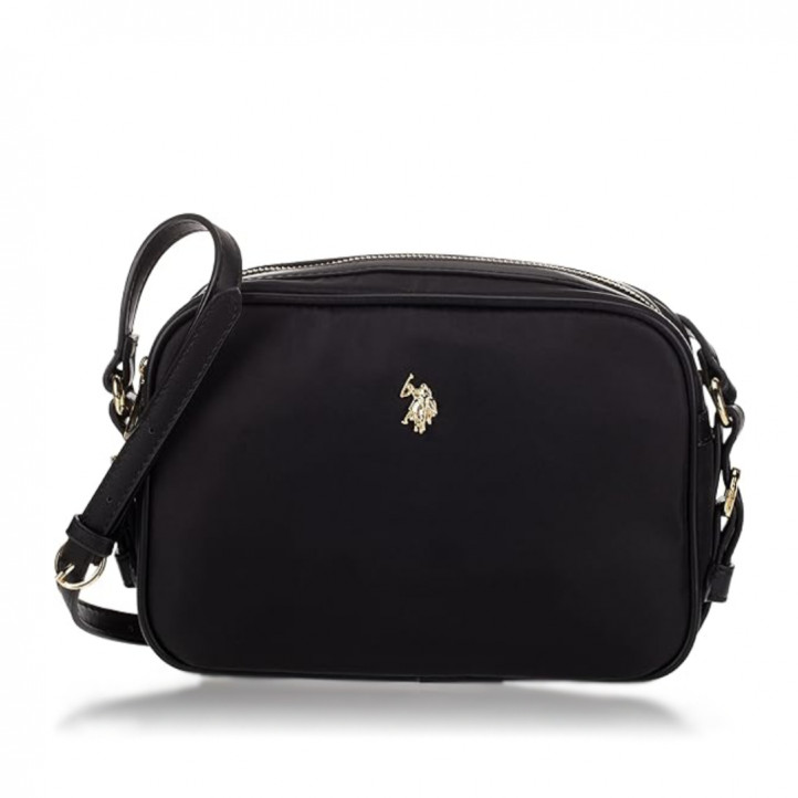 Bossa U.S. POLO ASSN. houston crossbody negre amb detalls daurats - Querol online