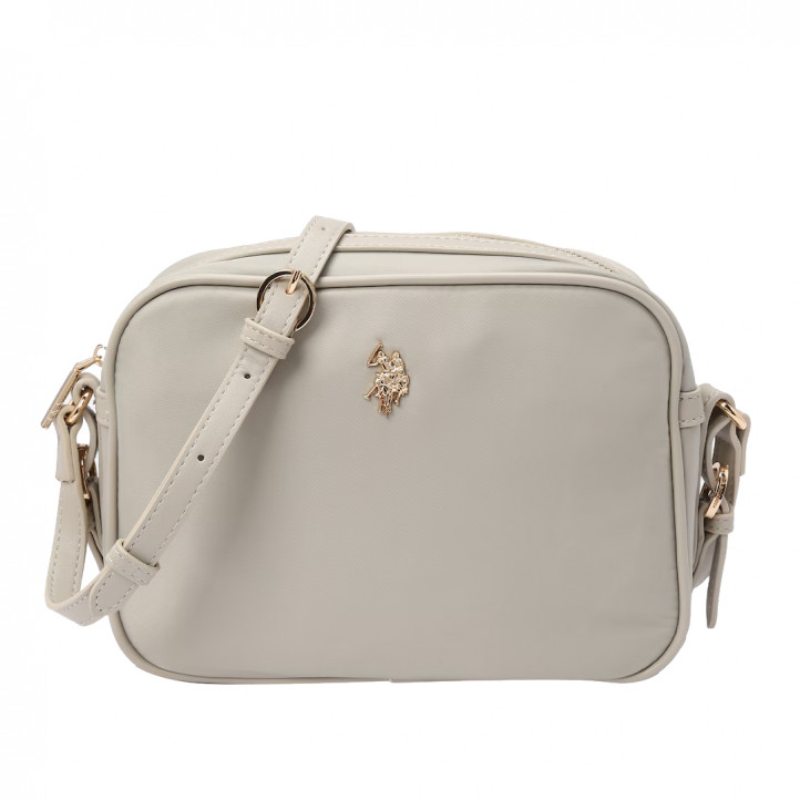 Bossa U.S. POLO ASSN. houston crossbody gris amb detalls daurats - Querol online