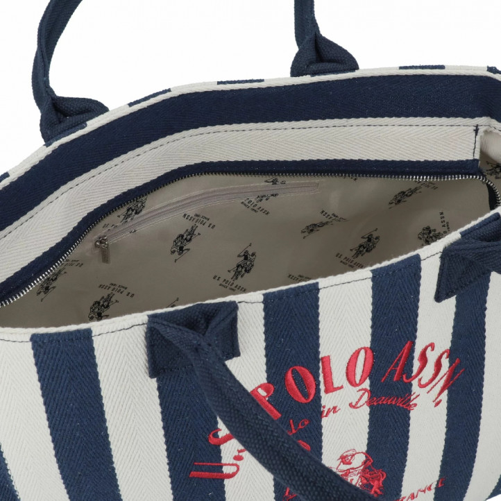 Bolso U.S. POLO ASSN. beach 02 navy con logo en contraste rojo - Querol online