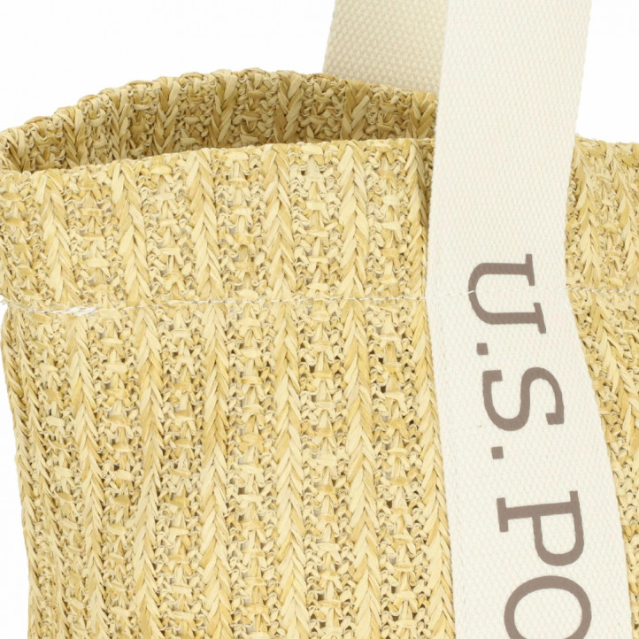 Bossa U.S. POLO ASSN. straw 03 natural amb tira ample en beix - Querol online