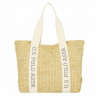 Bolso U.S. POLO ASSN. straw 03 natural con tira ancha en beige