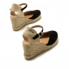 Alpargatas cuña Mustang louisa negra de yute trenzado y pulsera al tobillo