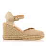 Espardenyes falca Mustang louisa beix de jute trenat i polsera al turmell