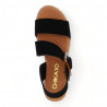 Sandalias plataformas Chika 10 negras de piel con hebilla grande